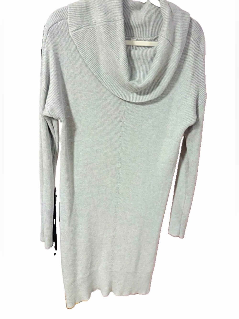 Baccarri Cowl Neck Knit Sweater Dress Gray Long Sleeve, Size Small